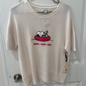 Peanuts Cream Snoopy Knit Top